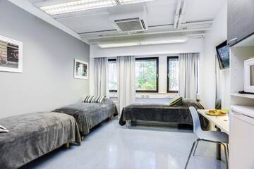 Фото номера Трехместный номер с общей ванной комнатой Хостелы Forenom Hostel Vantaa Aviapolis г. Вантаа 4